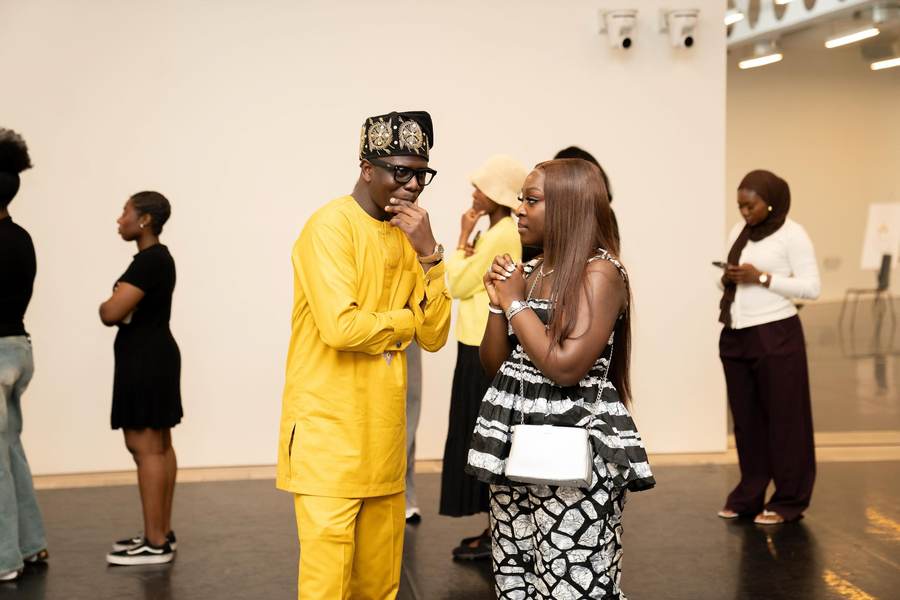 Founder of Gele Glamzzz at a London gallery event